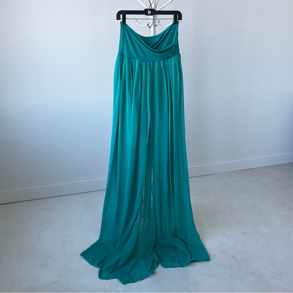 Sew Trendy Teal Strapless Dress